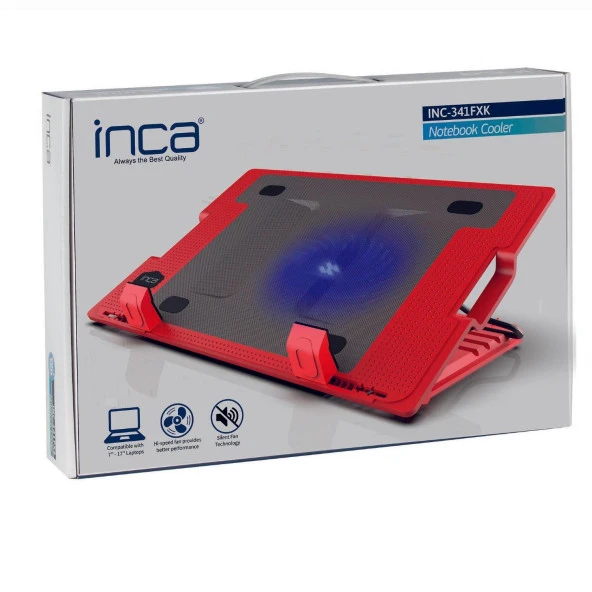 Inca Kırmızı Ergonomik 14 Cm Sessiz Led Fanlı Notebook Soğutucu - 5