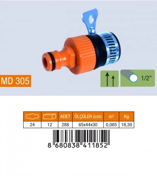 3/4 MUSLUK BAGLANTI ADAPTÖRÜ KELEPÇELİ MD305 - 1