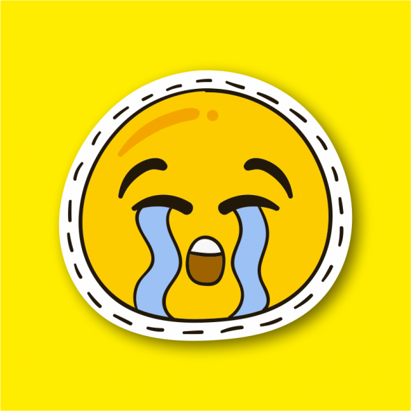 SitickerHub Çok Ağlayan Emoji Laptop ve Telefon Sticker - Çıkartma max.8cm