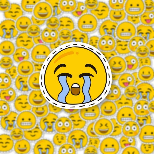 SitickerHub Çok Ağlayan Emoji Laptop ve Telefon Sticker - Çıkartma max.8cm - 2