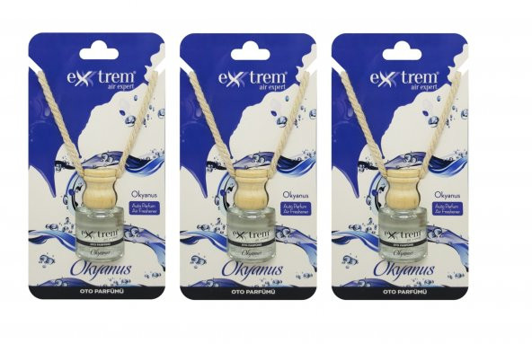 Extrem Okyanus Oto Parfümü 3 Adet x 8ml