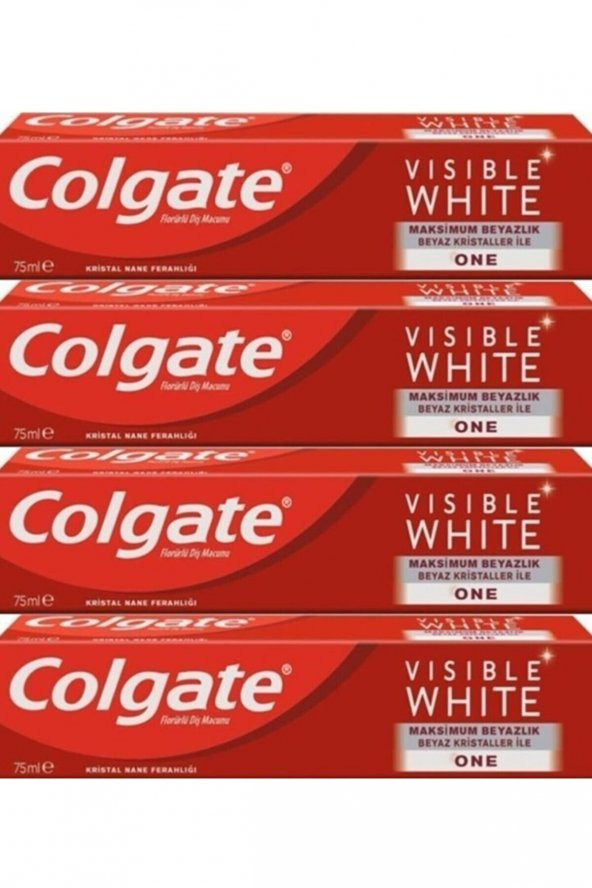 Colgate Visible White Anında Beyazlık Maksimum Beyazlık Beyazlatıcı Diş Macunu 75 Ml X 4 Adet