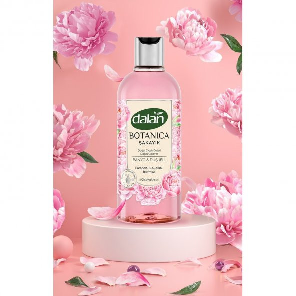 Dalan Botanica Doğal Çiçek Özleri Doğal Gliserin Duş Jeli Şakayık Kokulu 2 Adet x 500 ml - 2