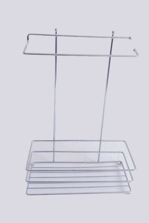 Mutfak Düzenleyici Organizer Havluluk Çay Kahve Standı Krom Paslanmaz Masa Üzeri Standı - 2