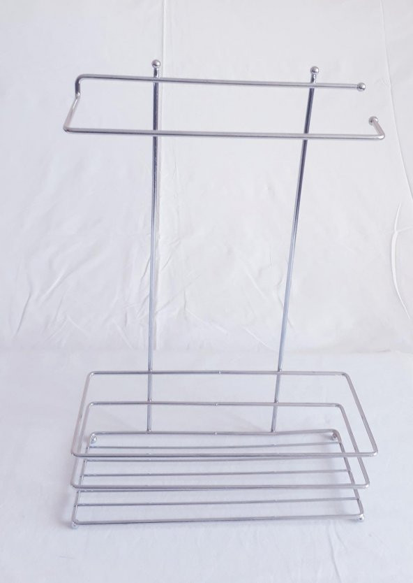 Mutfak Düzenleyici Organizer Havluluk Çay Kahve Standı Krom Paslanmaz Masa Üzeri Standı - 2