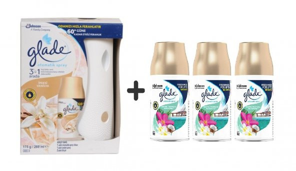 Otomatik Sprey +  Ipeksi Vanilya Yedek 269 Ml+ Tropikal Floral + 3 X 269  Ml