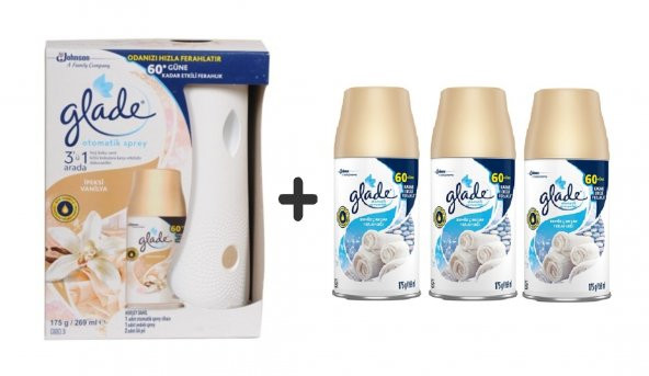 Otomatik Sprey +  Ipeksi Vanilya Yedek  269  Ml+ Temiz Çarşaf Ferahlığı + 3 X 269  Ml