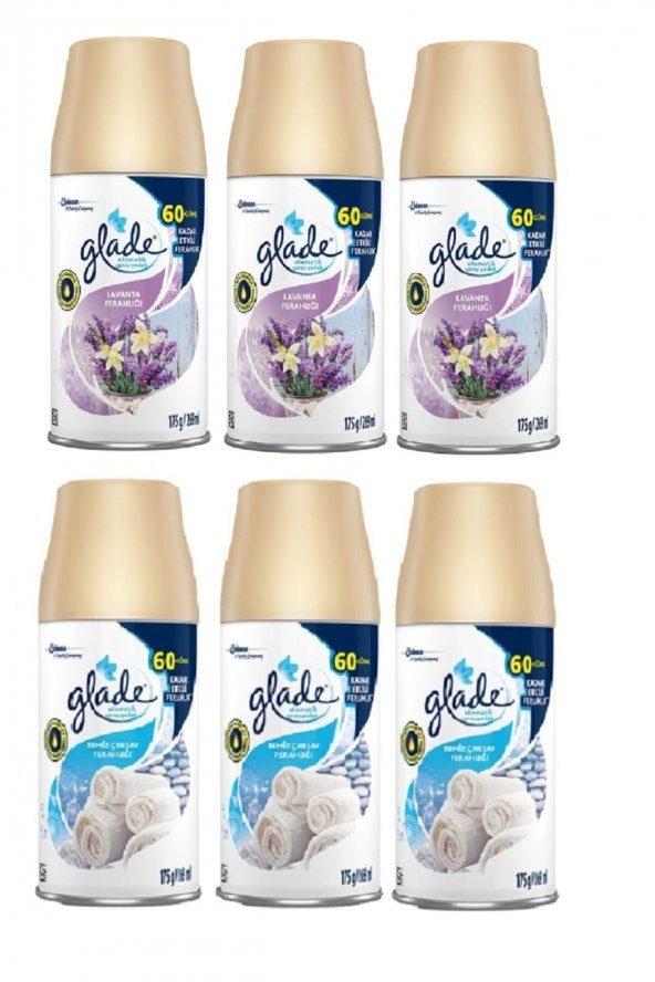 Glade Oda Kokusu Yedek Sprey Lavanta Ferahlığı x 3 x 269 ml x Temiz Çarşaf Ferahlığı 3 x 269 Ml