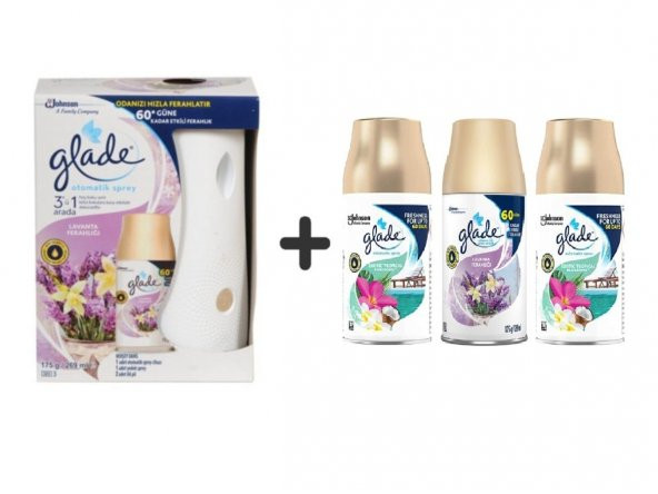 Glade Otomatik Sistem+ Lavanta + Tropikal Floral x Lavanta Ferahlığı x Tropikal Floral  3x269 Ml