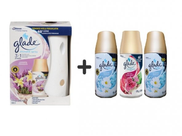 Glade Otomatik Sistem+ Lavanta +Temizliğin Ferahlıx Meyve& Çiçek Buketix Temizliğin Ferahlı 3x269ml