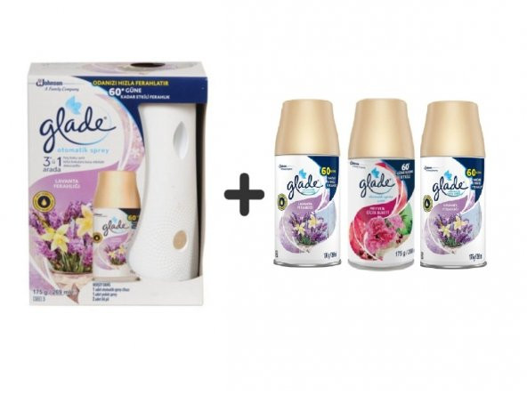 Glade Otomatik Sistem + Lavanta Ferahlığı x Meyve& Çiçek Buketi x Lavanta Ferahlığı 3 x 269 Ml