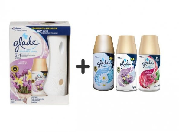 Glade Otomatik Sistem+ Lavanta Ferahlığı+ Temizliğin Ferahlıx Lavanta x Meyve& Çiçek Buketi 3x269ml