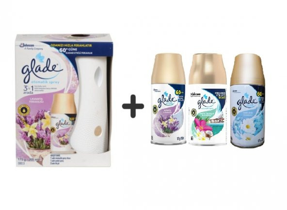 Glade Otomatik Sistem+ Lavanta Ferahlığı+ Lavanta x Tropikal Floralx Temizliğin Ferahlığı 3X269Ml