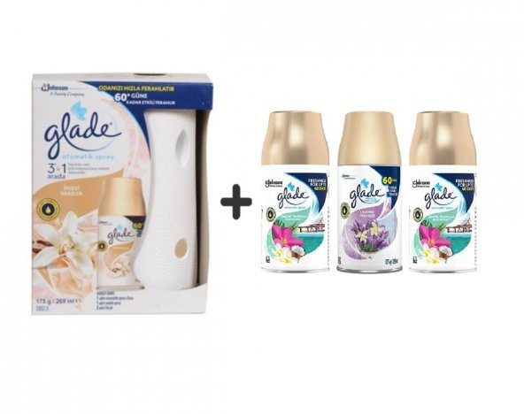 Glade Otomatik Sprey+ Ipeksi Vanilya+ Tropikal Floral x Lavanta x Tropikal Floral 3x269 Ml