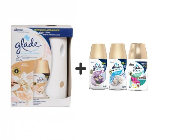 Otomatik Sprey + Ipeksi Vanilya + Lavanta Ferahlığı x Temiz Çarşaf Ferahlığı x Tropikal Floral + 3 x 269 ml