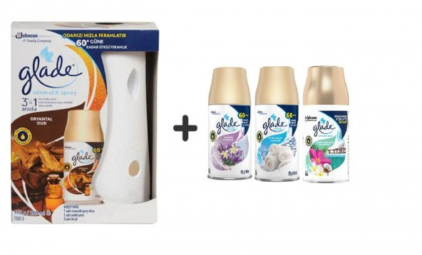 Glade Otomatik Sprey x Oryantal Oud x Lavanta Ferahlığı x Temiz Çarşaf Ferahlığı x Tropikal 3x269Ml