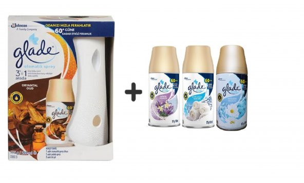 Glade Otomatik Sprey x Oryantal Oud x Lavanta x Temiz Çarşaf Ferahlığı x Temizliğin Ferahlı 3x269Ml