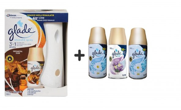 Glade Otomatik Sprey x Oryantal Oud x Temizliğin Ferahlığı x Temizliğin Ferahlığı 3x269Ml
