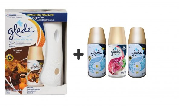 Glade OtomatikSprey x Oryantal Oud x Temizliğin Ferahlığı x Meyve& Temizliğin Ferahlığı 3x269Ml