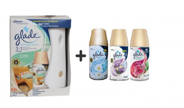 Glade Otomatik Sprey x Okyanus Sessizliği x Temizliğin Ferahlığı x Lavanta Ferahlığı x Meyve&Çiçek 3 x 269Ml