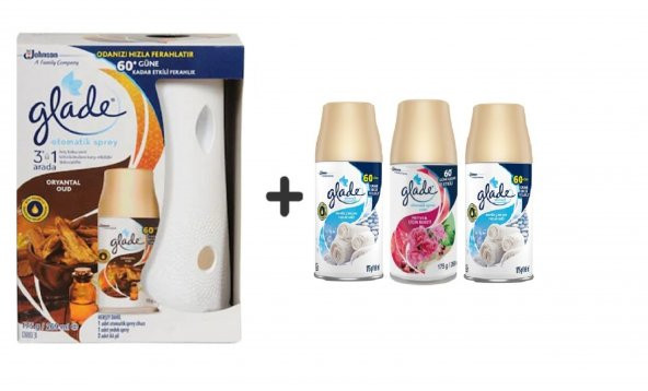 Glade Otomatik Sprey x Oryantal x Temiz Çarşaf Ferahlığı x Meyve&Çiçek x Temiz Çarşaf Ferahlığı 3 x 269 Ml