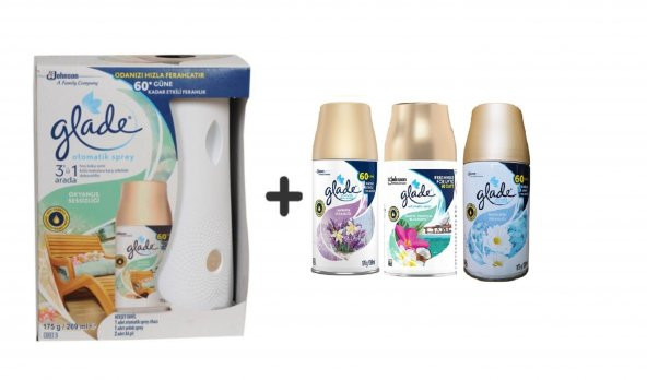 Glade Otomatik Sprey x Okyanus Sessizliği x Lavanta Ferahlığı x Tropikal Floral xTemizliğin Ferahlığı 3 x 269Ml