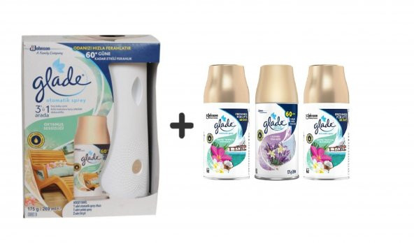 Glade Otomatik Sprey x Okyanus Sessizliği x Tropikal Floral x Lavanta Ferahlığı x Tropikal Floral 3 x 269 Ml