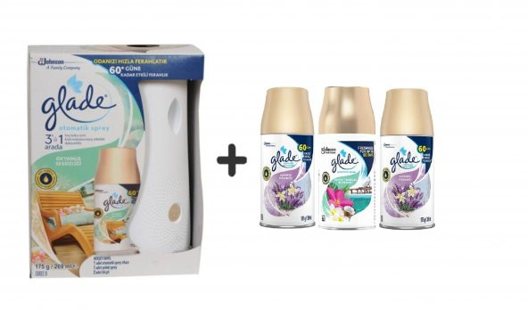 Glade Otomatik Sprey x Okyanus Sessizliği x Lavanta Ferahlığı x Tropikal Floral x Lavanta Ferahlığı 3 X 269 ml