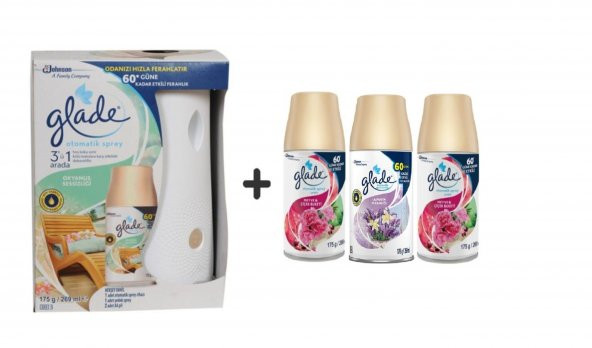 Glade Otomatik Sprey x Okyanus Sessizliği x Meyve&Çiçek Buketi x Lavanta Ferahlığı x Meyve&Çiçek 3 x 269 Ml