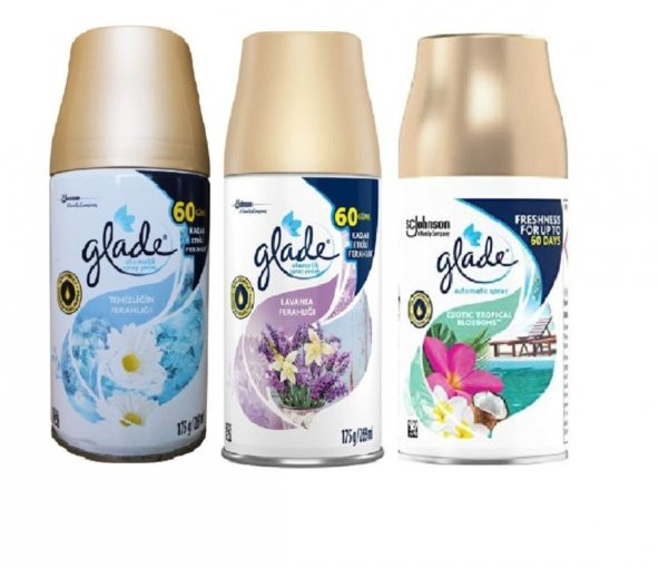 Glade Oda Kokusu Temizliğin Ferahlığı  x Lavanta Ferahlığı x  Tropikal Floral  Yedek Sprey  3 x 269 Ml