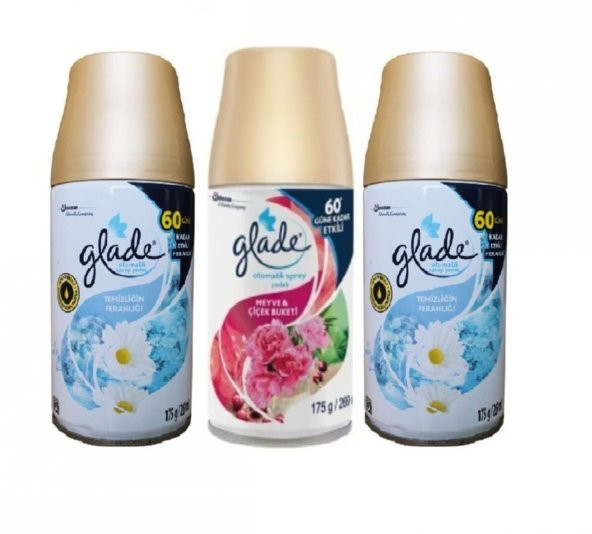 Glade Oda Kokusu Temizliğin Ferahlığı x Meyve & Çiçek Buketi x Temizliğin Ferahlığı Yedek Sprey 3 x 269 Ml