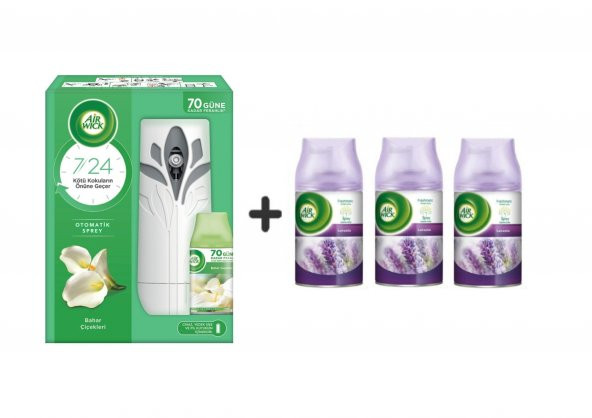 AirWick Oda Kokusu Freshmatic Bahar Çiçekleri Kit + Yedek 250 Ml + Yedek  Lavanta 3 Adet