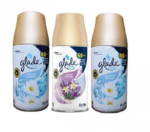 Glade Oda Kokusu  Temizliğin Ferahlığı  Lavanta Ferahlığı  Temizliğin Ferahlığı Yedek Sprey  3 Adet  269 Ml - 1