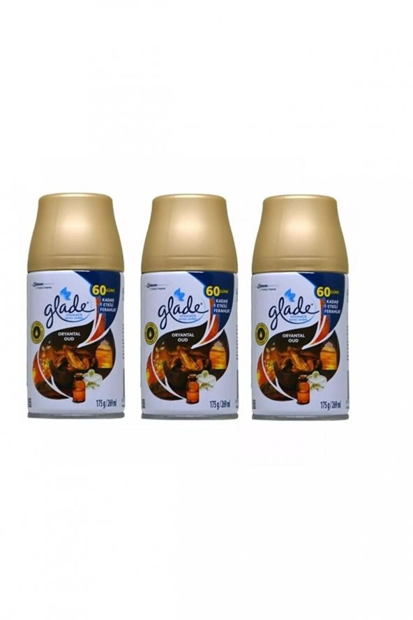 Oda Parfümü Otomatik Sprey Oda Kokusu 60 Güne Kadar Etkili Yedek Oud Oryantal  3 Adet x 269 Ml