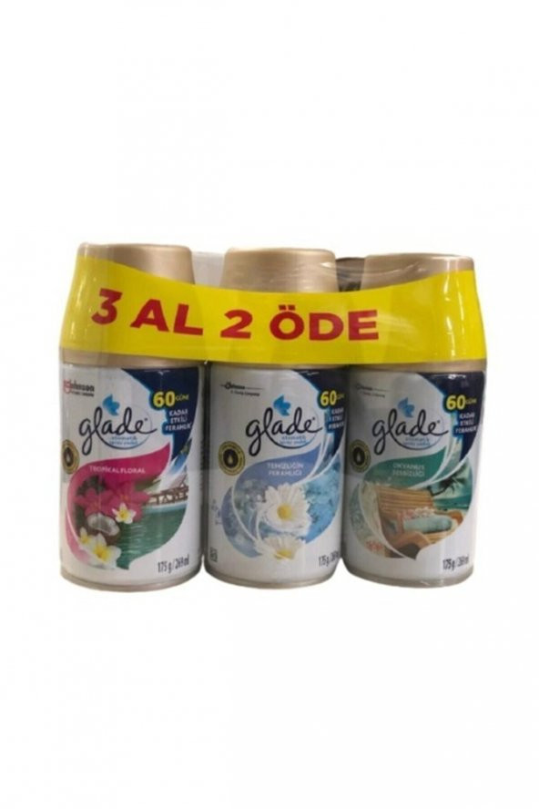 Glade Otomatik Sprey Oda Kokusu Yedek Bahar Çiçekleri + Okyanus Sessizliği 3 X 269 Ml - 1