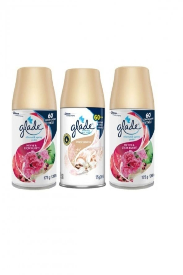 Glade Otomatik Sprey Meyve & Çiçek Buketi Yedek + Ipeksi Vanilya 3 X 269 Ml