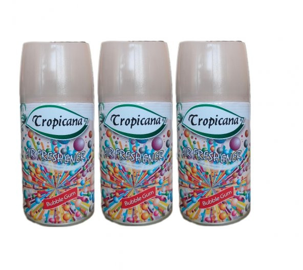 Tropicana Air Freshener Oda Kokusu Bubble Gum Otomatik Makina Yedek Parfüm Spreyi 260 Ml x 3 Adet