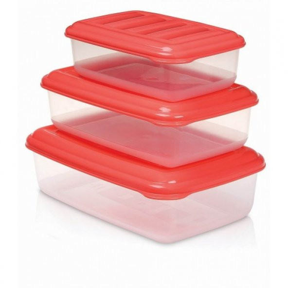 Saklama Kabı Dikdörtgen 3 Lü