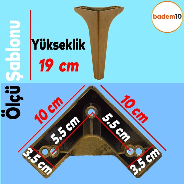 Sedef Lüks Mobilya Kanepe Tv Ünitesi Konsol Koltuk Ayağı 19 Cm Koyu Kahverengi Ayakları - 4