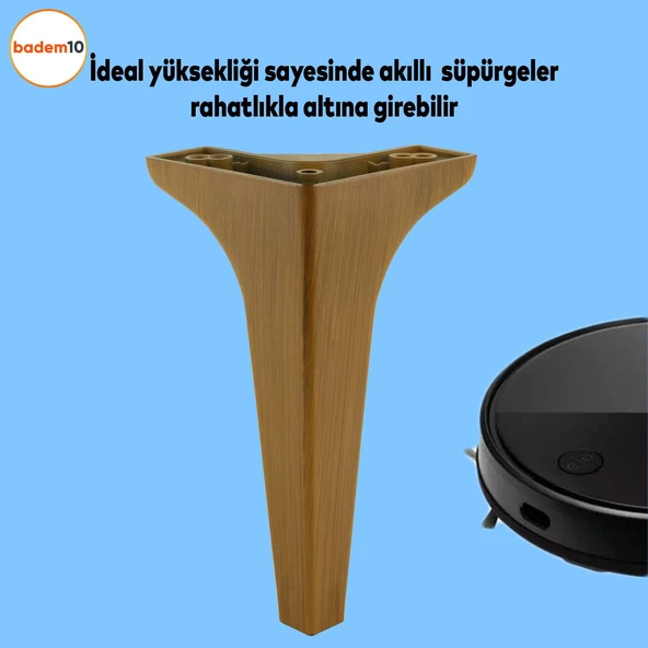 Sedef Lüks Mobilya Kanepe Tv Ünitesi Konsol Koltuk Ayağı 19 Cm Koyu Kahverengi Ayakları - 2