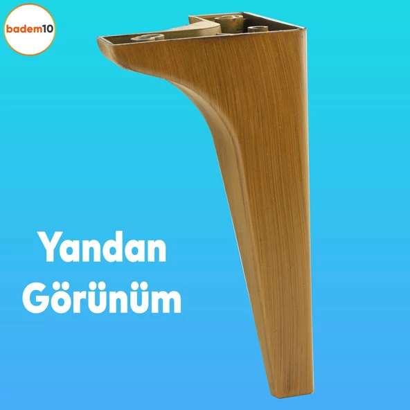 Sedef Lüks Mobilya Kanepe Tv Ünitesi Konsol Koltuk Ayağı 19 Cm Koyu Kahverengi Ayakları - 5