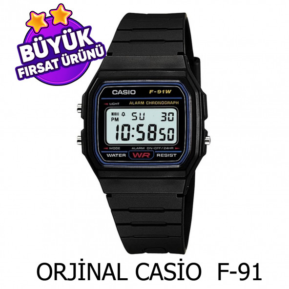 Casio F-91W-1DG Digital Erkek Kol Saati