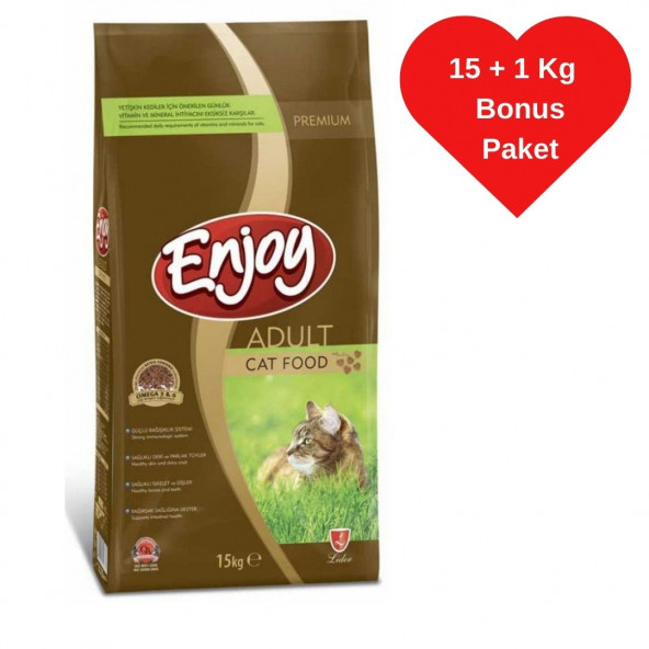 Enjoy Tavuklu Yetişkin Kedi Maması 15+1 Kg Bonus Paket