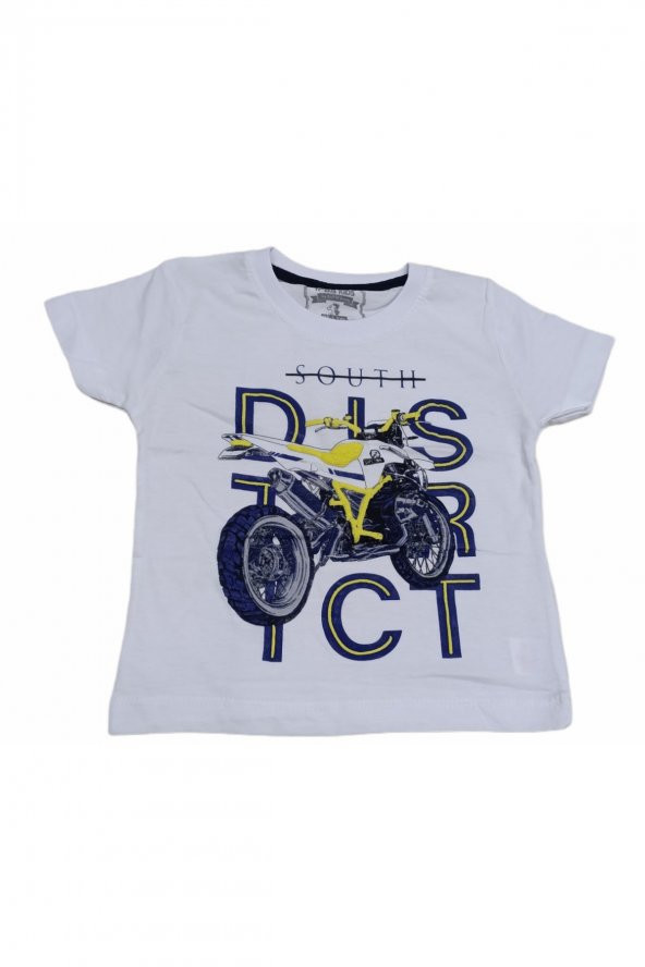 Erkek Çocuk Motosiklet Desenli Tişört