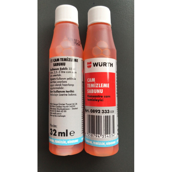 WÜRTH Cam Temizleme Sabunu Konsantre 32 ml