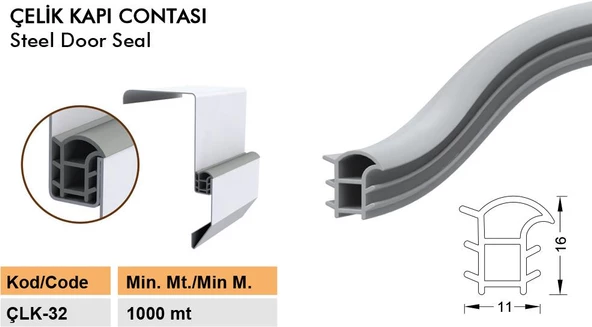 Contacall Kapı Fitili Çelik Kapı Fitili Kapı Contası 6 Metre Siyah - 2