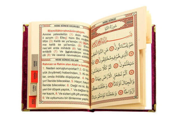Kadife Kaplı Yasin Seccade Tesbih Kutulu Set Bordo - 6