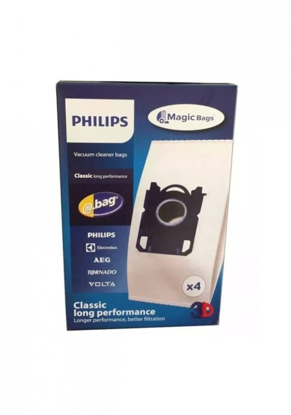 Philips FC 9150 - 9199 Serie - Performer Uyumlu Kutulu Toz Torbası ( 4lü ) - 2