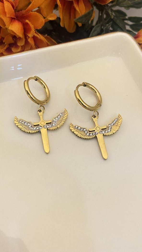 Aksesuar Çarşısı Mikail Melek Gold Küpe ürün görseli