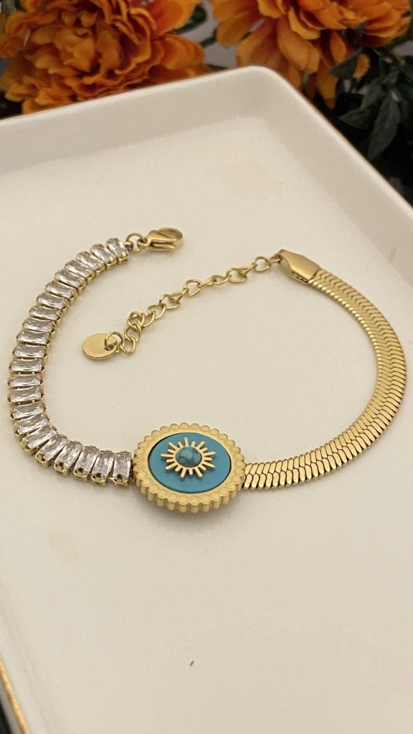 Aksesuar Çarşısı 316L Çelik İtalyan Zincir Yarı Suyolu Bileklik - Resim 2